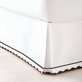 400TC Sateen Cotton Scallop Embroidery & Border Tailored Bed Skirt