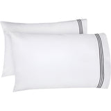 400TC Triple Embroidery Cotton Sateen Pillowcases (Set Of 2)