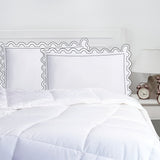 400TC U Shape Scallop Embroidery Cotton Solid Pillow Sham