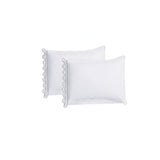 400TC U Shape Scallop Embroidery Cotton Solid Pillowcases (Set Of 2)