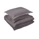 400TC Cotton Luxurious Double Embroidery Sateen Solid Duvet Cover Set