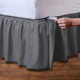 400TC Cotton Sateen Velcro Detachable Ruffle Bed Skirt