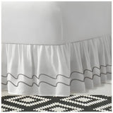 400TC Cotton Double Wavy Embroidered Gathered Bed Skirt