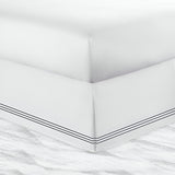 400TC Sateen Solid Cotton Triple Embroidered Tailored Bed Skirt