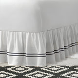 400TC Sateen Solid Cotton Double Embroidered Gathered Bed Skirt