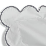400TC Cotton Scallop Embroidery Sateen Solid Pillow Sham
