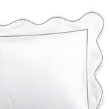 400TC Cotton Scallop Embroidery & Border Sateen Solid Duvet Cover Set