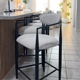 Manhattan 25.5" Chenille Counter Stool With Arms (Set of 3)