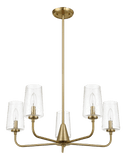 Dazzle Five Lights Chandelier With Clear Seeded Glass -Satin Brass