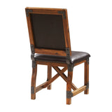 Vintage Industrial Pu Leathered Dining Side Chair
