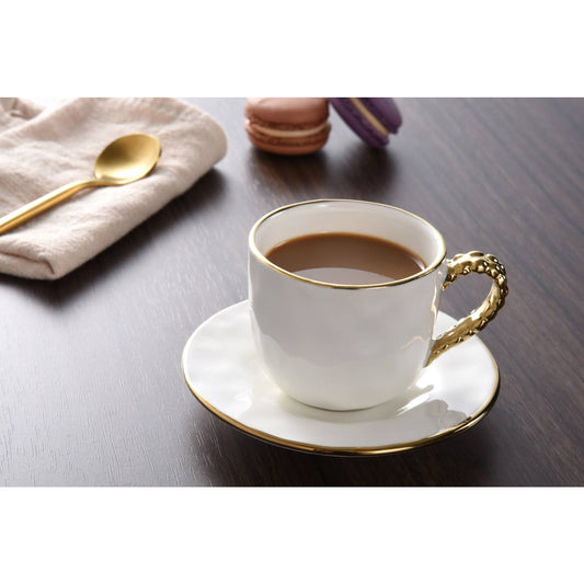 Golden Salerno Porcelain Espresso Cup & Saucer