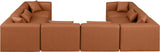 Cube - 8 Piece Modular Sectional - Cognac