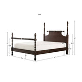 Rolling Pin Style Turned Post Bed Bedframe, Morocco Brown *