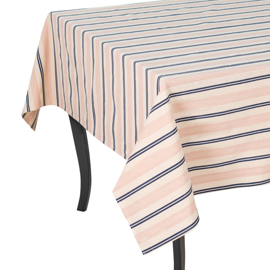 French Home 63”X 63” Cream, Blue and Pink Tablecloth