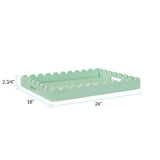 Rectangle Scalloped Riviera Tray - Sage Green