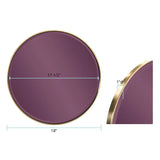 Broidy Round Mirror- Aubergine Purple