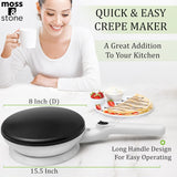 Moss & Stone Cordless 8-Inch Electric Crepe Maker