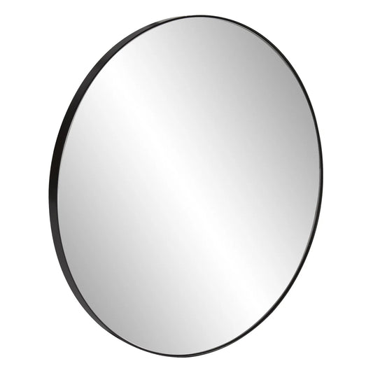 Van Buren Brushed Black Round Mirror