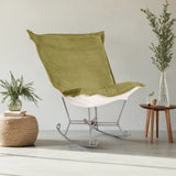 Scroll Puff Rocker Bella Moss Titanium Frame