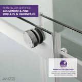Stellar Series  76 in. x  57-60 in. Sliding Frameless Shower Door with Alcove Center Drain Shower Base - Multiple Finishes