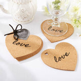 Heart Cork Coasters Set of 4 Love Favor Gift