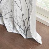 Wholesale Embroidered Branches Faux Silk Window Panel, White
