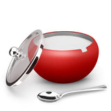 Kook Large Stainless Steel Sugar Bowl, Lid & Spoon