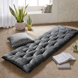 Poly Chenille Charcoal Tufted Lounge Floor Pillow Cushion