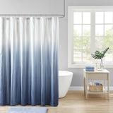 Embossed Ombre Shower Curtain Modern Bathroom Decor, Blue