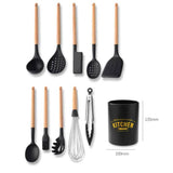 11pcs Silicone Kitchen Utensil Set with Handles