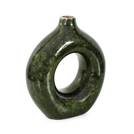 Renaldi Emerald Gold Round Vase- Tall