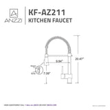 ANZZI Carriage Elegant Kitchen Faucet, Single Handle Control, High-Arc Spout (7.09" H), 1.8 GPM WaterSense Certified, Rhino Alloy Solid Brass, Various Finishes
