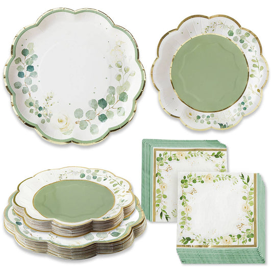 Kate Aspen Botanical Garden 62 Piece Party Tableware Set (16 Guests)