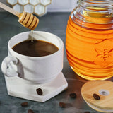 Glass Bee Honey Jar with Dipper Set 24 oz