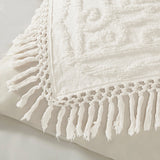 Tufted Cotton Chenille Medallion Coverlet Mini Set, Ivory