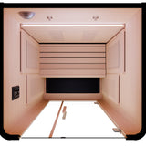 Yoga Sauna 2-Person Infrared Indoor Hemlock Wood Sauna with Removable Bench, and Floor Heating for Perfect Yoga Sessions
