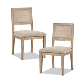 [Set of 2] Modern Farmhouse Dining Chairs with Cane Back