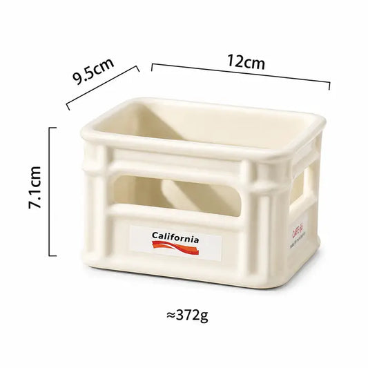 Creative Ceramic Snack Tray Crate Bowl