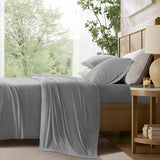 4-Way Stretch Cool Touch Jersey Sheet Set, Grey