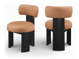 Atelier - Vegan Leather Upholstered Dining Chair (Set of 2) - Black Frame