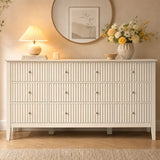Wholesale Fluted 9-Drawer Black Wood Dresser