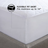 White Waterproof Quilted Mattress Pad, Hotel King, King