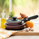 Moss & Stone 5-Piece Burgundy Stackable Cookware Set
