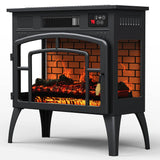 Freestanding Electric Fireplace Heater with Realistic 3D Fla