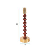 Sharma Crimson Gold Rounded Candlestick- Tall