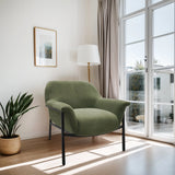 Curved-Back Modern Accent Chair, Green*