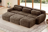 MELLOW 114" 3-Seater Sofa with 3 Ottomans