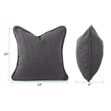 24 in. x 24 in. Pillow Barbet Charcoal - Down Insert