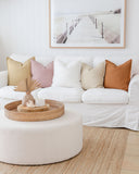 Deco pillow cover with buttons in Cinnamon