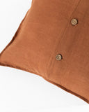 Deco pillow cover with buttons in Cinnamon